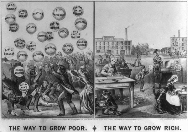 The way to grow poor - The way to grow rich - currier ives 1875